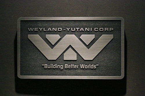 Weyland Yutani Corporation Alien Logo plaque Nickel/silver finish