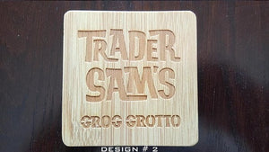 set of 4 polynesian themed bamboo coasters