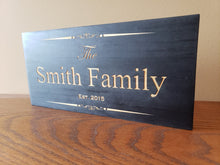 Family name established wood sign