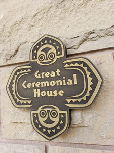 Disney polynesian resort Great Ceremonial House Tiki replica sign BRASS finish