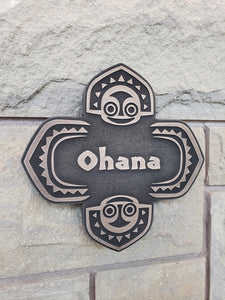 Disney polynesian resort Ohana Tiki replica sign bronze finish