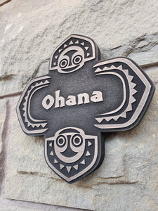 Disney polynesian resort Ohana Tiki replica sign bronze finish