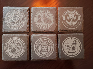 Ogas Cantina themed slate coaster set of 6 Galaxy's edge