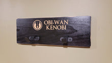 etched wood single lightsaber wallmount customizable