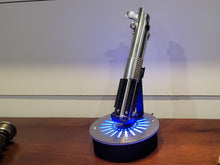 single vertical lightsaber display stand with stainless cover