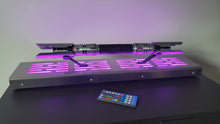 long lightsaber stand with LED lights stainless finish cover