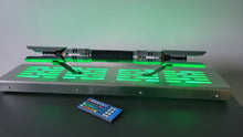 long lightsaber stand with LED lights stainless finish cover