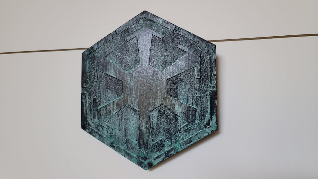 sith logo plaque dark aged finish