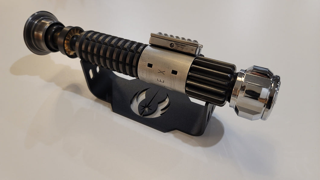 metal lightsaber stand minimalist design