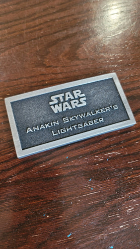 Anakin Skywalker's lightsaber name plate