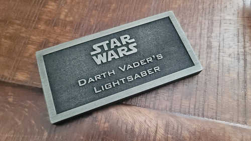 Darth Vader's lightsaber name plate