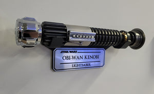 metal wallmount lightsaber bracket including dataplate of your choice