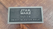 Stormtrooper DLT-19 Heavy blaster rifle name plate placard