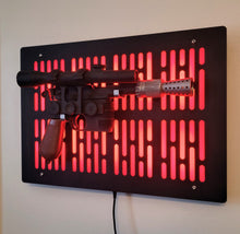 black finish DL-44 wallmount Display with LED lights vertical bars and flat face