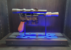 DL-44 tabletop Blaster Display stand Black finish with LED lights