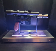 DL-44 tabletop Blaster Display stand Stainless finish with LED lights