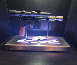 DL-44 tabletop Blaster Display stand Stainless finish with LED lights