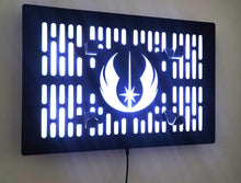 double lightsaber wallmount display with logo cutout