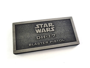 Rebel Alliance DH-17  Blaster Pistol name plate placard