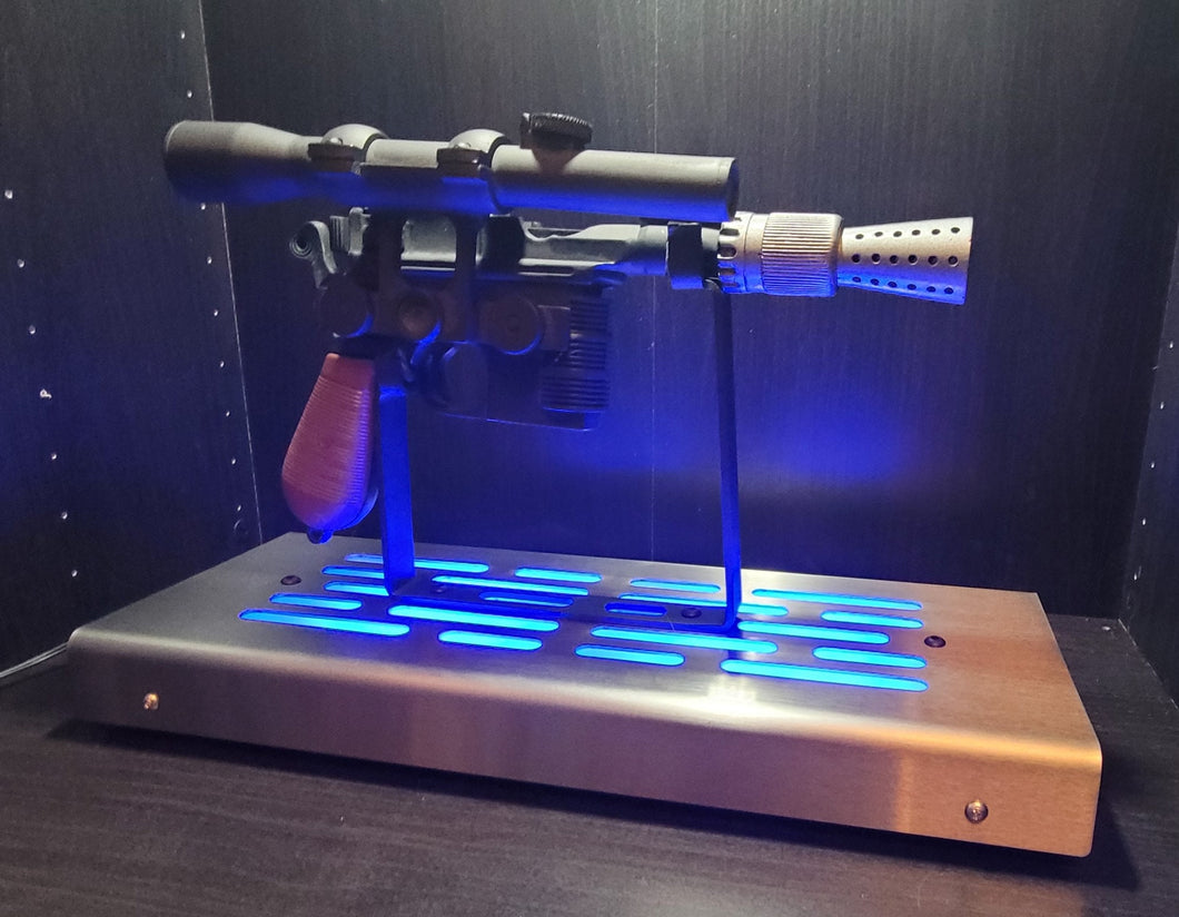 DL-44 tabletop Blaster Display stand Stainless finish with LED lights
