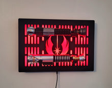 double lightsaber wallmount display with logo cutout