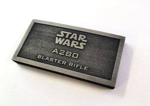 Rebel Alliance a280  Blaster Pistol name plate placard