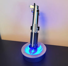 single vertical lightsaber display stand with stainless cover