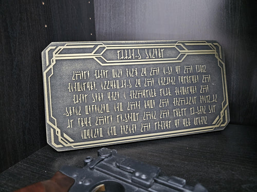 Living Waters Mythosaur dedication plaque brass finish