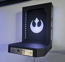 Collectible Display Stand with drawer Customizable background and identification plate