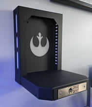 Collectible Display Stand with drawer Customizable background and identification plate