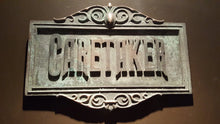 Disney Prop Haunted Mansion Attraction Caretaker Plaque Sign antique finish