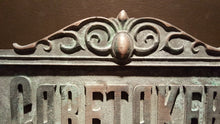 Disney Prop Haunted Mansion Attraction Caretaker Plaque Sign antique finish