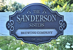 customizable Sanderson Sisters plaque hocus pocus brewing company bed and breakfast