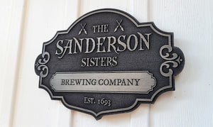 customizable Sanderson Sisters plaque hocus pocus brewing company bed and breakfast