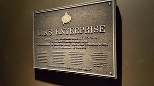 Star Trek USS Enterprise D Dedication plaque replica