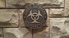 zombie outbreak response team plaque nickel /silver finish