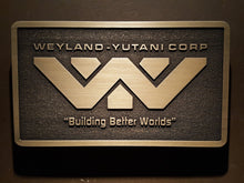 Weyland Yutani Corporation Alien Logo plaque BRASS finish