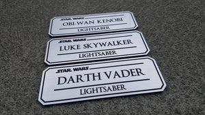 star wars Lightsaber name plate
