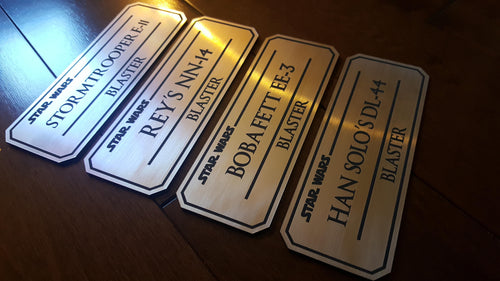 star wars blaster name plate