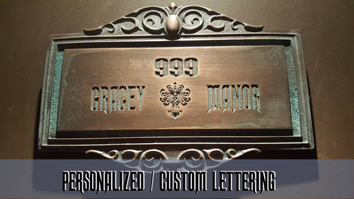 Personalized Haunted Mansion Themed address Plaque Sign ANTIQUE FINISH