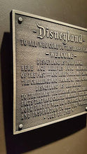 Disneyland welcome plaque replica