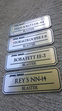star wars blaster name plate