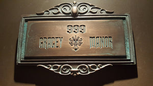 Personalized Haunted Mansion Themed address Plaque Sign ANTIQUE FINISH