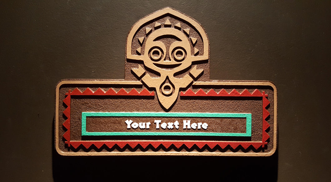 personalized polynesian themed Tiki plaque