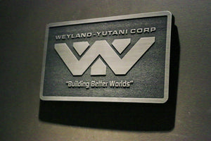 Weyland Yutani Corporation Alien Logo plaque Nickel/silver finish