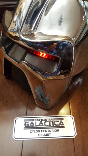 Battlestar Galactica Cylon helmet data plate