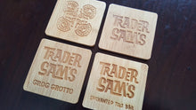 set of 4 polynesian themed bamboo coasters