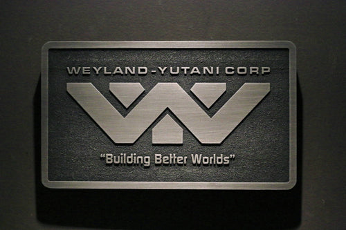 Weyland Yutani Corporation Alien Logo plaque Nickel/silver finish