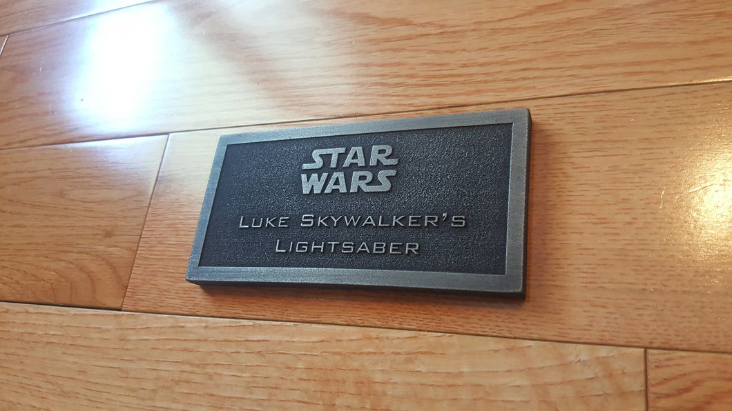 Luke Skywalker's Blaster name plate