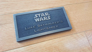 Luke Skywalker's Blaster name plate